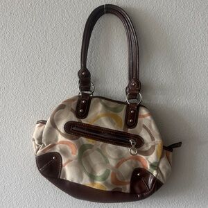 Stylish Brown and Cream Women's Handbag